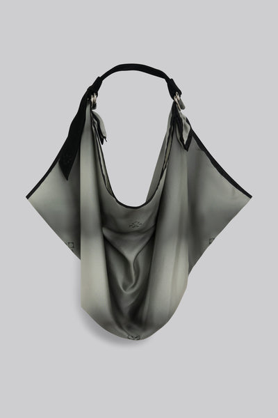 Silk Printed Foulard Black-Grey